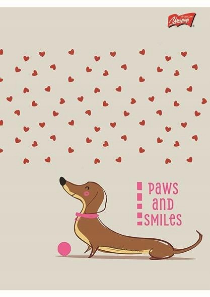 Zeszyt szkolny A5 32 kartki TRZYLINIA DWUKOLOROWA Lovely Dachshund JAMNIK_2