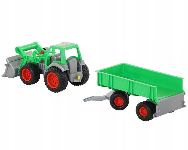 POLESIE Traktor z ładowarką+przyczepa gumowe koła_2