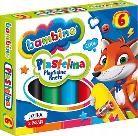 Plastelina Szkolna 6 Kolorów Dla Dzieci Elastyczna Z Atestem Bambino_3