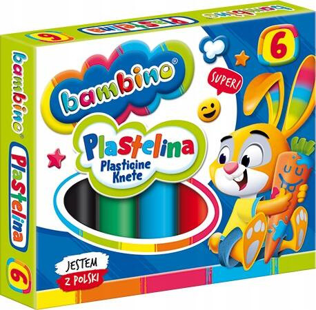 Plastelina Szkolna 6 Kolorów Dla Dzieci Elastyczna Z Atestem Bambino_4