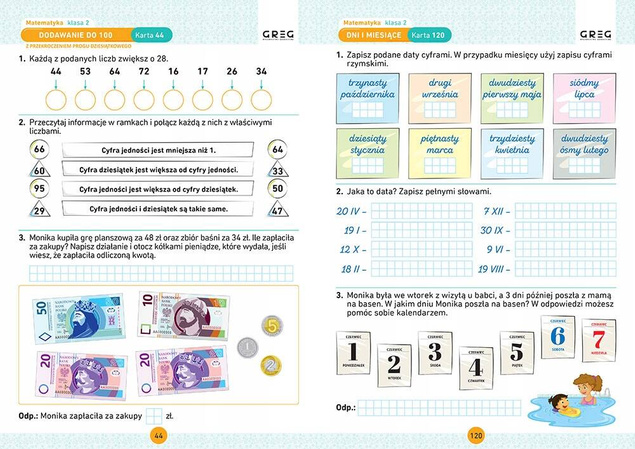 ZESTAW Kart Pracy Do Klasy 2 Język Angielski Polski Matematyka Greg_2