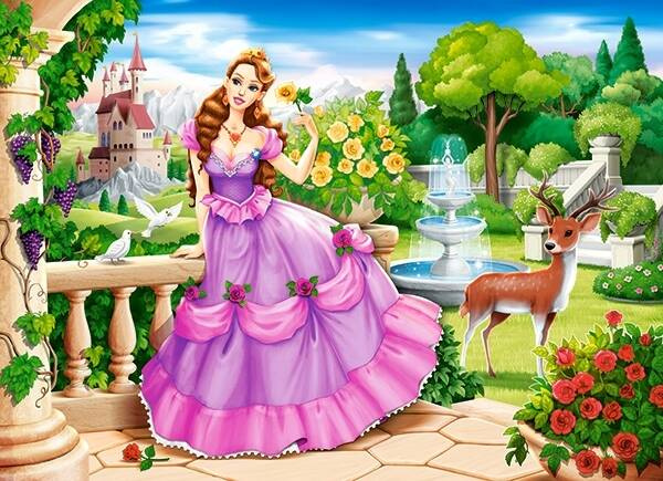 PUZZLE 100 PRINCESS KSIĘŻNICZKA KWIATY 6+ CASTOR_1