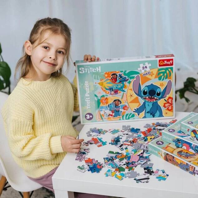 Puzzle 24 Maxi Układanka LILO I STITCH Wesoły Dzień Disney 3+ Trefl_2