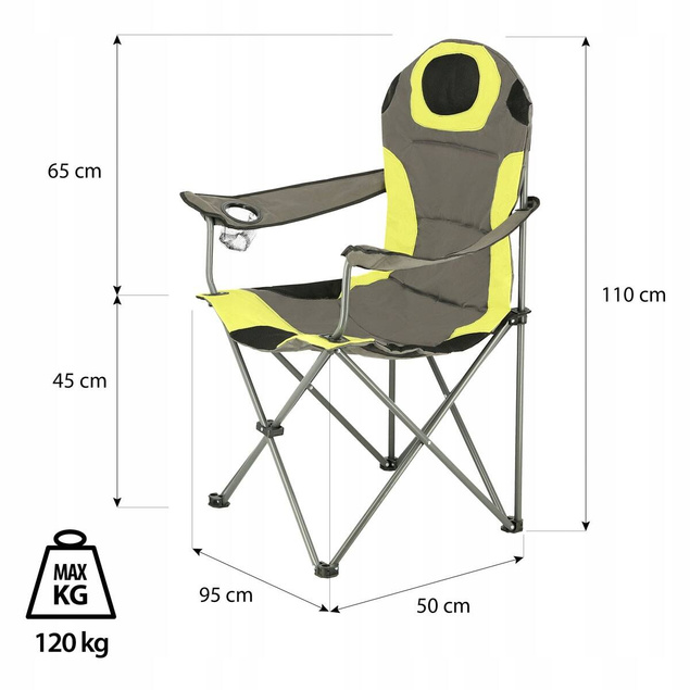 Krzesło Wędkarskie Turystyczne Krzesełko Na Ryby Oparcie Podłokietnik NILS_2