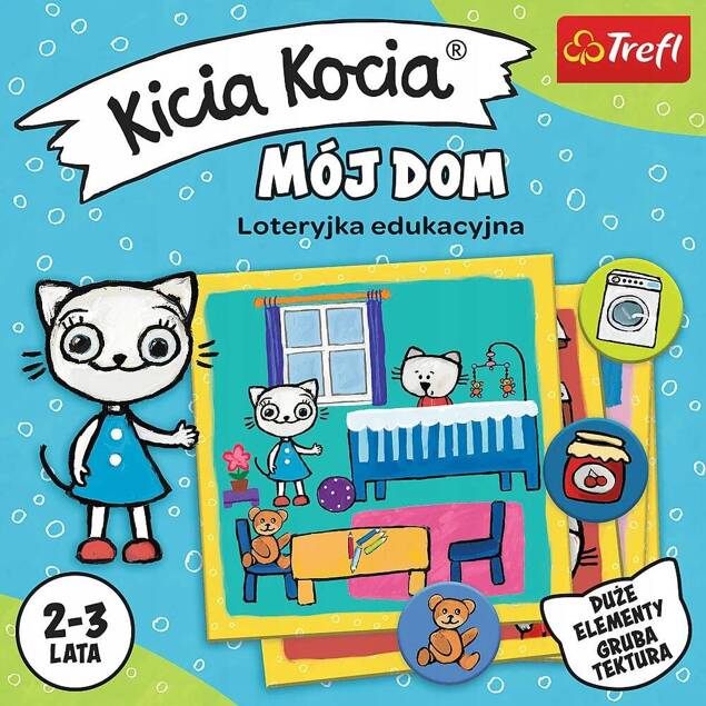 Gra Edukacyjna KICIA KOCIA Mój Dom Dla Dzieci LOTERYJKA 2-3 Lata Trefl_3