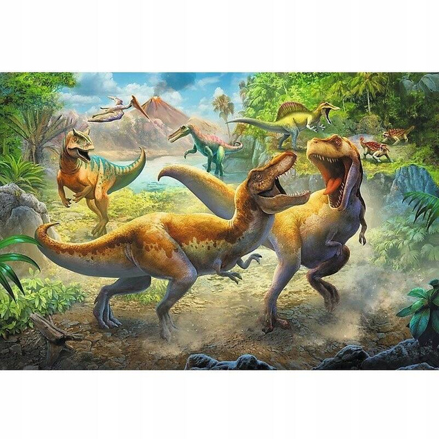 Trefl puzzle 160el Walczące Tyranozaury 15360_1