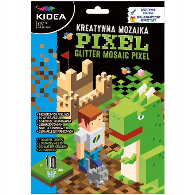 KREATYWNA MOZAIKA PIKSELE PIXELE 5 ARKUSZY KIDEA_2