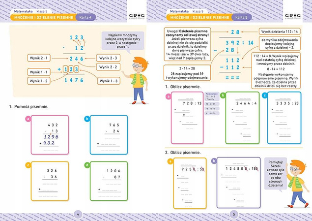 ZESTAW Kart Pracy Do Klasy 5 Język Angielski Polski Matematyka Greg_3