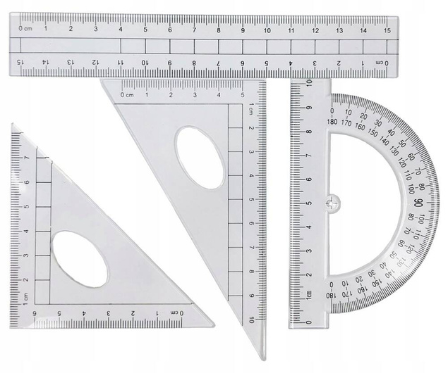 Zestaw Geometryczny 10 Elementów Cyrkiel Ołówek Linijki Ekierka Colorino_4