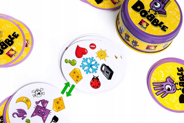 Kolorowe symbole na kartach Dobble