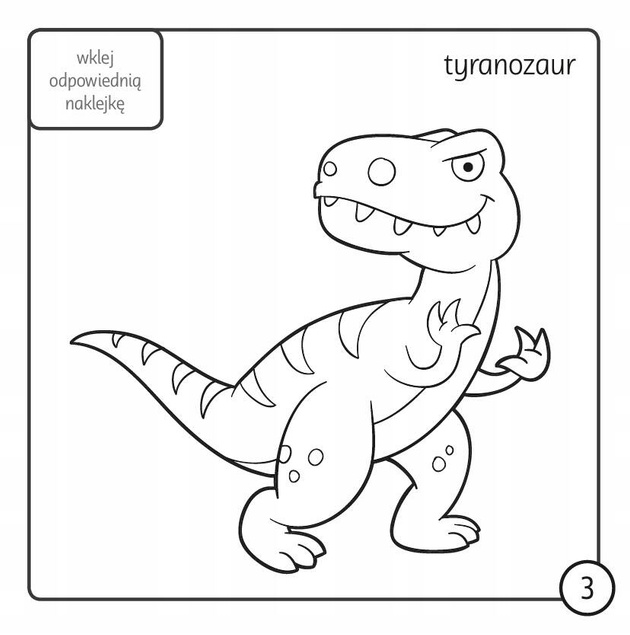 KOLOROWANKA Z KREDKĄ DINOZAURY + NAKLEJKI WYD. PRYZMAT_4