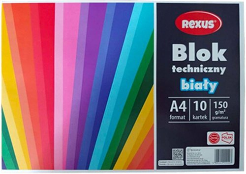 Blok Techniczny BIAŁY A4 10 Kartek150g Beniamin Rexus_3