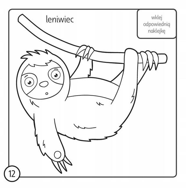 KOLOROWANKA Z KREDKĄ EGZOTYCZNE ZWIERZĘTA + NAKLEJKI WYD. PRYZMAT_4