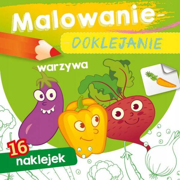 Malowanie Doklejanie Warzywa 16 Naklejek 3+ Skrzat_1