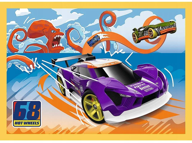 Puzzle 100 Układanka 4w1 HOT WHEELS Pojazdy Autka Auta Autka 4+ Trefl 34627_4