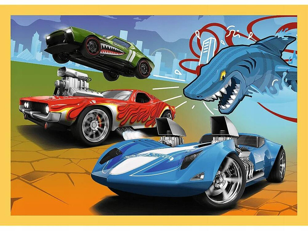 Puzzle 100 Układanka 4w1 HOT WHEELS Pojazdy Autka Auta Autka 4+ Trefl 34627_5