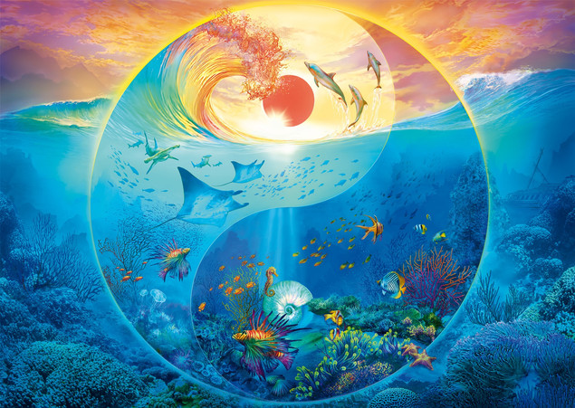 Puzzle 1000 Schmidt Premium Silvia Christoph Morskie Stworzenia Yin & Yang