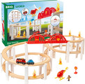 BRIO World Duża Kolejka Drewniana Mega Spirala Straż Pożarna 73el
