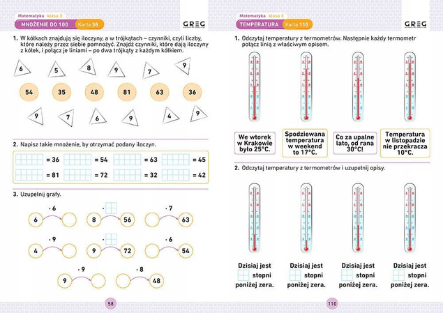 Matematyka Karty Pracy W Szkole I W Domu Klasa 3 SP Greg