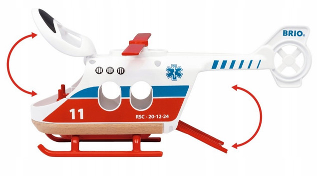 Helikopter ratunkowy Brio wielokolorowy z figurkami i noszami
