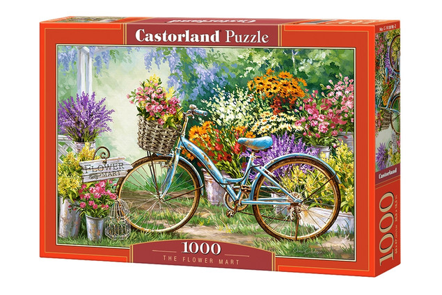 Puzzle 1000 Układanka Natura KWIATY Kwiatki Rower Krajobraz 9+ Castorland