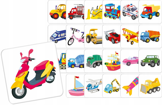 Memory POJAZDY Gra Towarzyska Pamięć Koncentracja 3+ Adamigo