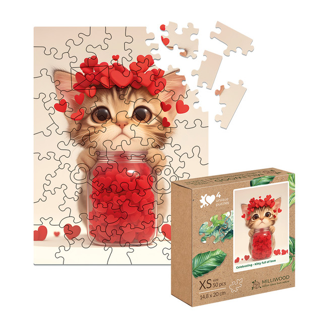 Alexander Puzzle Drewniane 50 Kotek Pełen Miłości