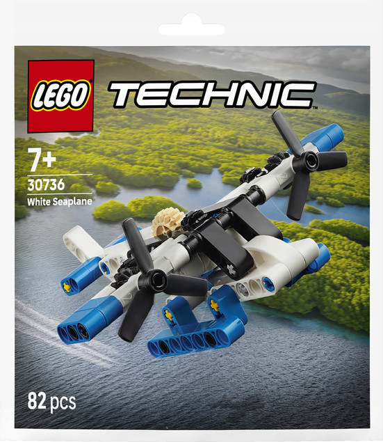 LEGO Technic 30736 Biały Wodnosamolot – Model Konstrukcyjny z Obracanym Śmigłem