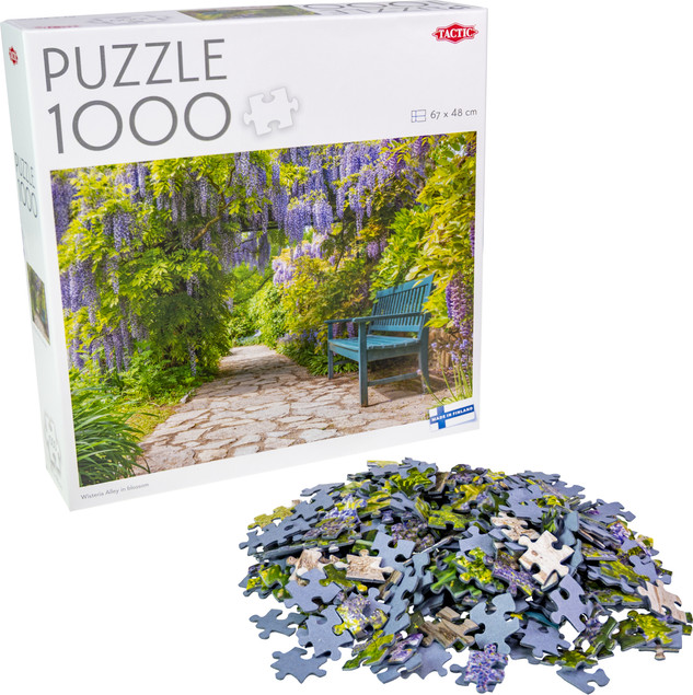 Puzzle Tactic 1000 elementów: Kwitnąca Aleja Wisterii (Wisteria Alley in blossom)