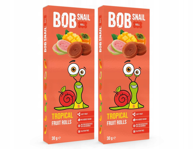Bob Snail Rollsy Mango Persymona Guawa bez cukru 2x30g