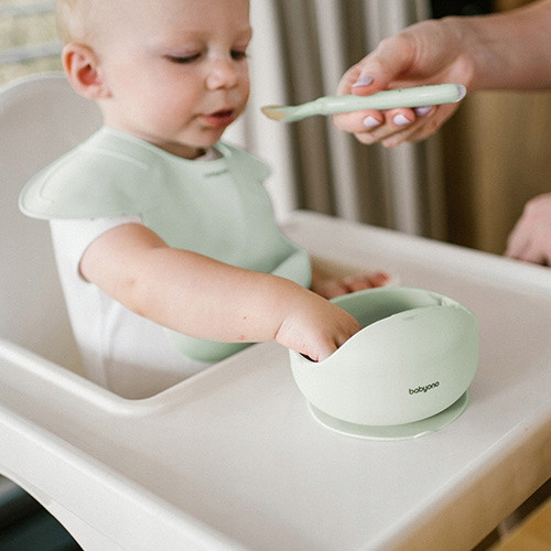 Miseczka silikonowa z przyssawką Babyono – zielona