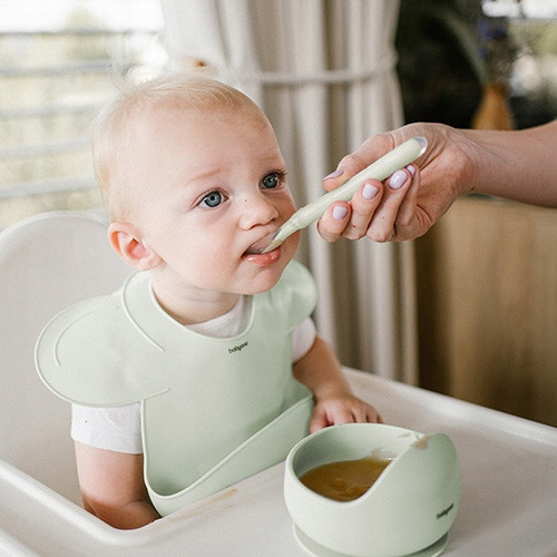 Miseczka silikonowa z przyssawką Babyono – zielona