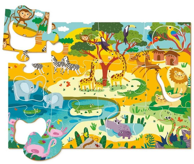 Puzzle Dodo Toysr Afryka Safari 18 elementów - OUTLET