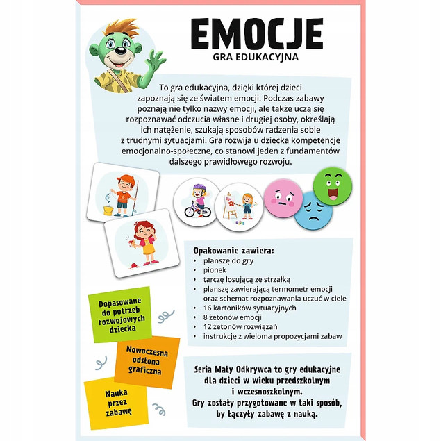 Gra planszowa Emocje Mały odkrywca gra edukacyjna Trefl Rodzina Treflików Trefl