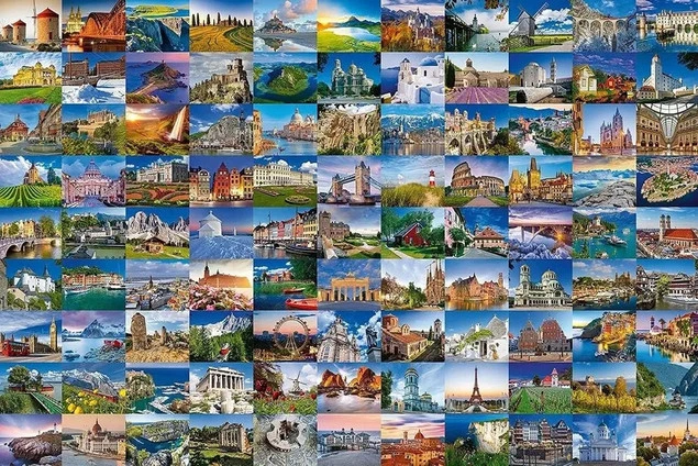 Widok na 99 miejsc w Europie, puzzle Ravensburger