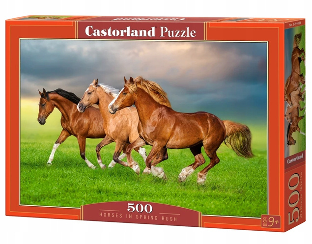 Puzzle 500 Układanka Wiosna KONIE Dzikie Koniki Krajobraz 9+ Castorland