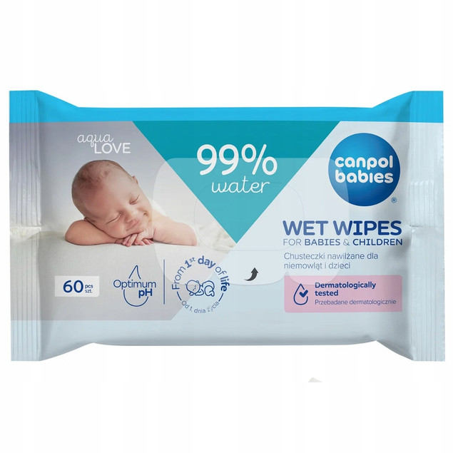 Chusteczki nawilżane Canpol Babies 99% wody 60 szt.