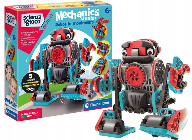 Mechanika Junior ROBOT Zestaw 5w1 Chodzą i Poruszą Się 6+ Clementoni 50719
