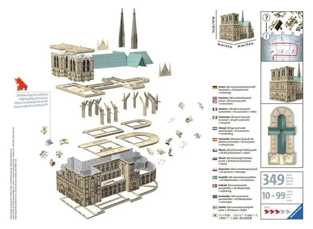 Puzzle 3D Katedra Notre Dame Ravensburger 324 Elementy