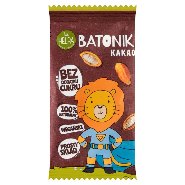 Batonik dla dzieci Kakao Helpa 20g bez cukru wegański_1