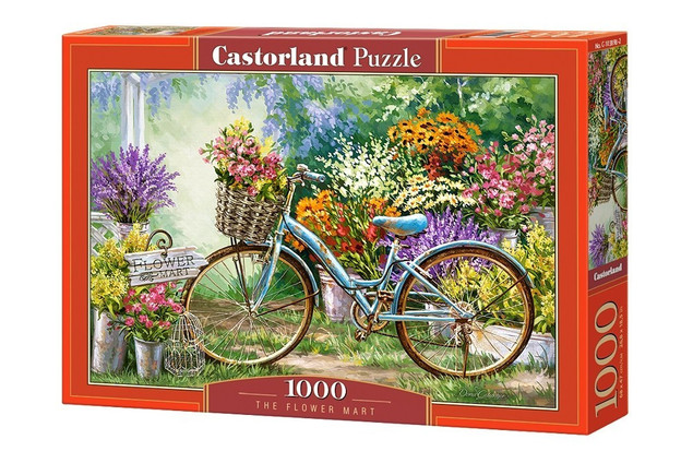 Puzzle 1000 Układanka Natura KWIATY Kwiatki Rower Krajobraz 9+ Castorland
