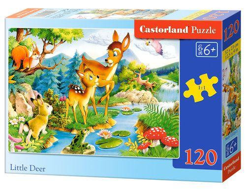 Puzzle 120 Układanka Zwierzęta JELONKI Las Jelonek Jeleń Rzeka 6+ Castor