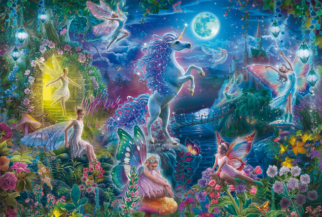 Schmidt Spiele Puzzle PQ 150 el. Bajka o Jednorożcu - Zielone Puzzle