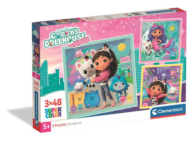Puzzle Clementoni 3x48 Koci Domek Gabi Super Kolor 25002