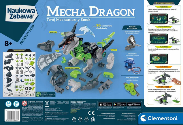Naukowa Zabawa Twój Mechaniczny Smok Clementoni