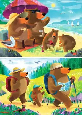 Puzzle dla dzieci 2D: Misie na wakacjach 2x24el Ravensburger