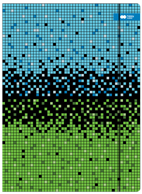 Teczka Szkolna Kartonowa z Gumką A4+ PIXI Happy Color Minecraft Niebiesko-Zielona