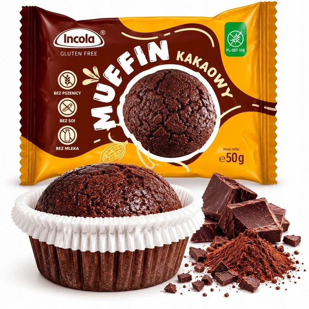 Muffin kakaowy bezglutenowy Incola 50g