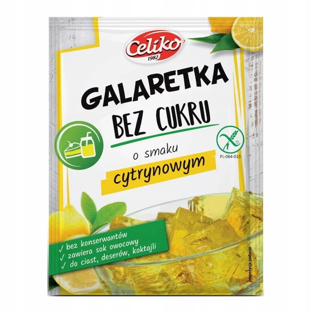 Galaretka cytrynowa bez dodatku cukru Celiko