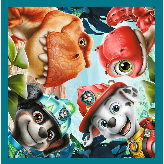Trefl Puzzle 3w1 Psi Patrol, Paw Patrol i wyspa dinozaurów